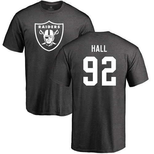 Men Oakland Raiders Ash P J  Hall One Color NFL Football #92 T Shirt->oakland raiders->NFL Jersey